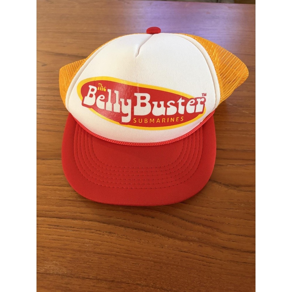 Vintage The Belly Buster Submarines Trucker Hat Snapback Mesh Cap Retro Red